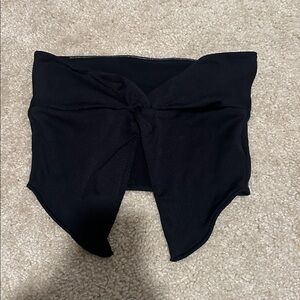 Women’s Black Tie Strapless Knotted Going Out Top